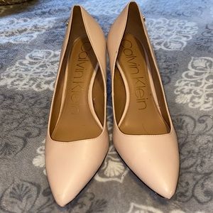 nude calvin klein heels